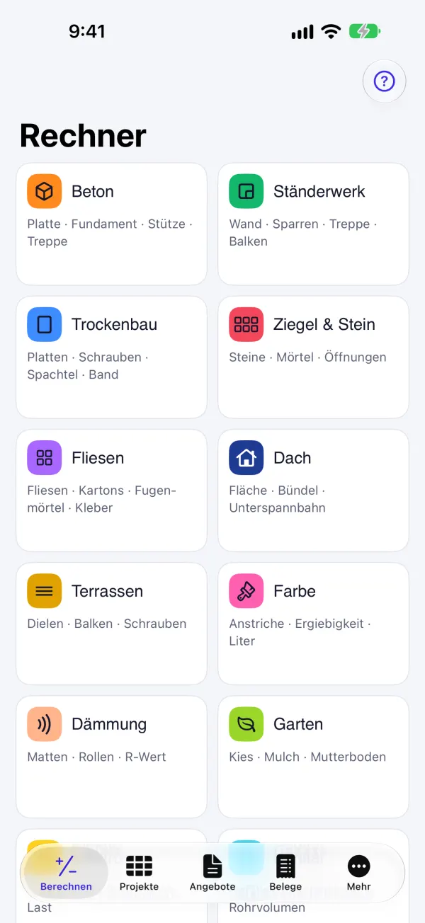 Jedes Gewerk mit einem Tipp
