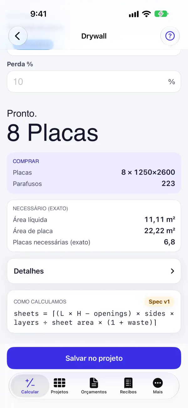 Placas, parafusos, massa e fita