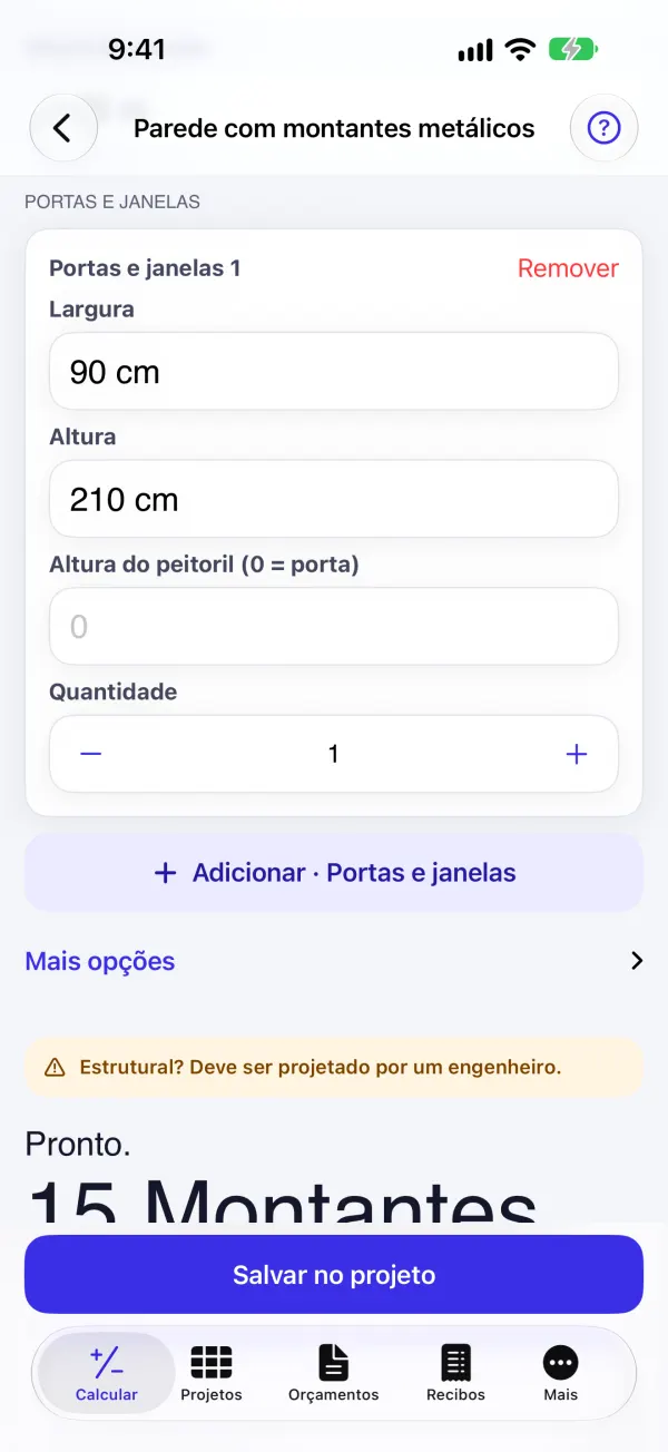 Montantes, guias e parafusos